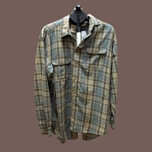 Vintage Red Head Brand Co. Men's Green Plaid Button-Up Shirt Large Tall
